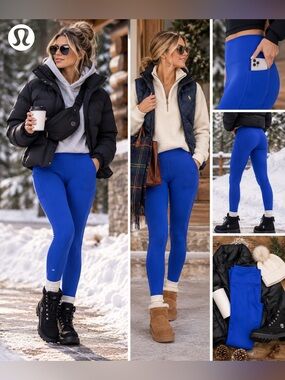 Lululemon Fast and Free High-Rise Fleece Tight 28” 14 Psychic